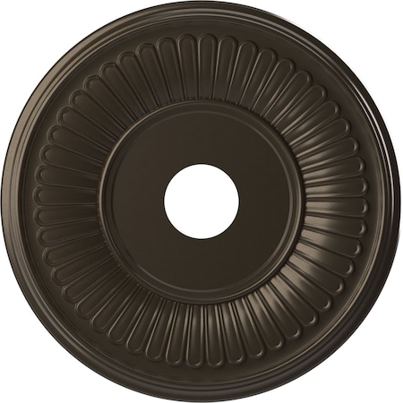 Ekena Millwork Berkshire PVC Medallion (Canopies up to 8 3/8"), 19"OD x 3 1/2"ID x 1"P, Metallic Dark Bronze CMP19BECDB
